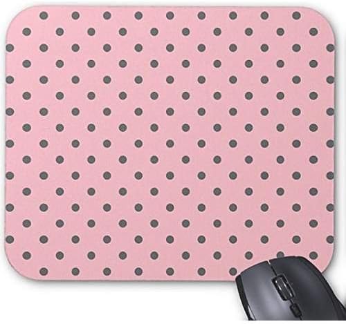 Pink And Gray Polka Dot Pattern Mouse Pad