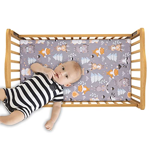 Deezomo Baby Crib Mattress Sheets 1 Pack Premium Fitted Toddler Bed Sheets - 28" X 52" Standard Size Ultra Soft Cotton Blend Waterproof, Safe And Soft Crib Sheet #TOP1