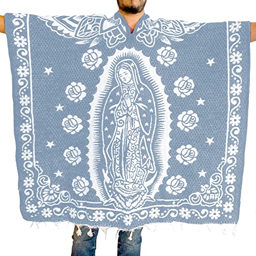 Mexican Poncho Virgen de Guadalupe– Handmade Serape Poncho – One-Size Adult Poncho - Cobija Gaban - Blanket2