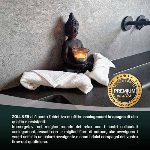 ZOLLNER 10 lavette - morbide e assorbenti asciugamani da mano e viso - lavabili a 95°C - cotone - 30x30 cm - bianco - immagine 6