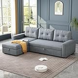 Jintop Sectional Sofa, 81.5', Light Grey