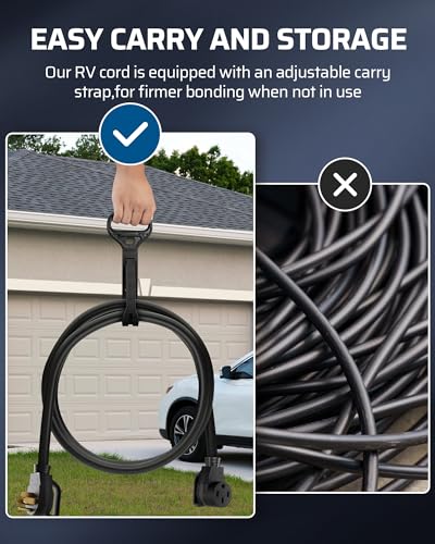 DEWENWILS 50 Amp RV Extension Cord, 125/250VAC 12500W Heavy Duty EV Power Cord, NEMA 14-50P to 14-50R 6/3+8/1 Copper Wire, STW Outdoor Waterproof Power Cable, for RV, EV, Camper, 10 Feet, ETL Listed - Image 6