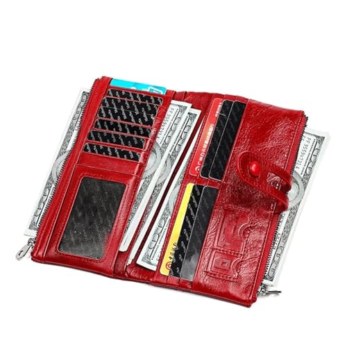 Women Clutch Wallets Genuine Leather Male Women's Long Wallet Zipper Purse Coin Purse Money Phone Bag RFID Wallet2