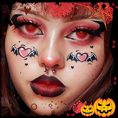 Melighting Septum Rings 16G Black Bat Septum Jewelry Halloween Daith Earrings Clear Red CZ Surgical Steel 316L Tragus Piercing Jewelry Helix Earrings for Women Men2