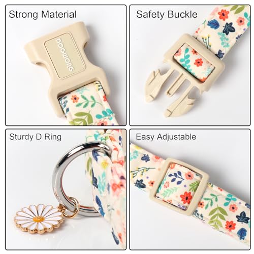 DOGWONG Hundehalsband, Hunde Halsband für Kleine Mittlere und Große Hunde, Komfort Gemustertes Hundehalsbänder Verstellbares