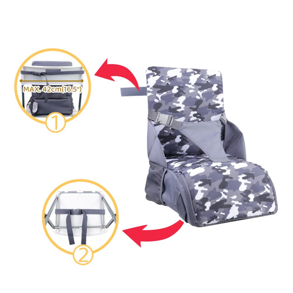 HEYOUTH Alzador Silla para Niños Comer,Trona de Viaje Portatil,Elevador Silla para Niños comer,Se Convierte en Bolso de Viaje o en Bolso Cambiador para Bebés, Niños Pequeños, Unisex