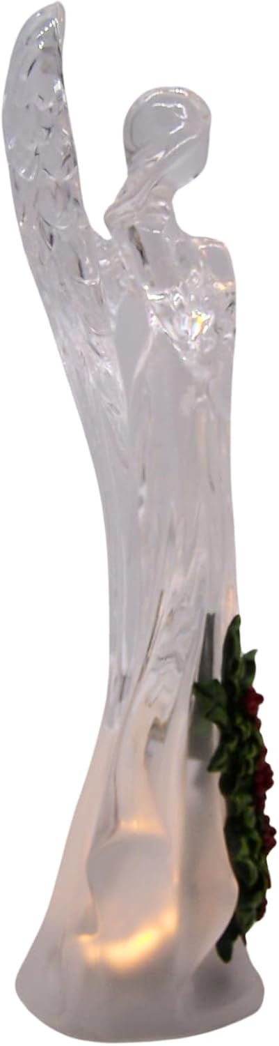 Wowser LED Color Changing Holly Angel Figurine, Resin, 12.5 Inches