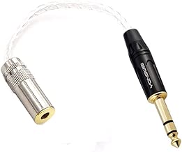 Haldaneaudio Hi-End 10cm 1/4 6.35mm Male to 4.4mm Balanced Female 7N OCC Copper Silver Mixed Audio Adapter Cable - coolthings.us