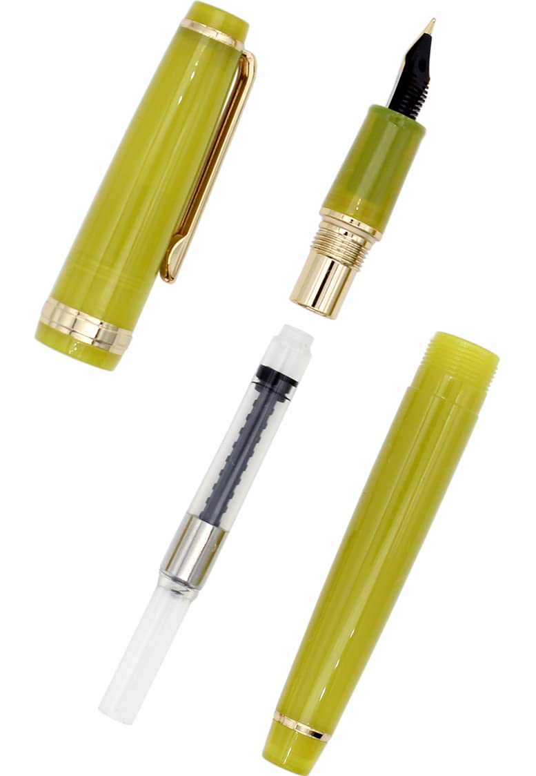 Gullor Transparent Fluorescent Fountain Pen, Resin, with Converter, Multicolor Ink Cartridges, Gift Box, Extra Fine Nib - Image 4