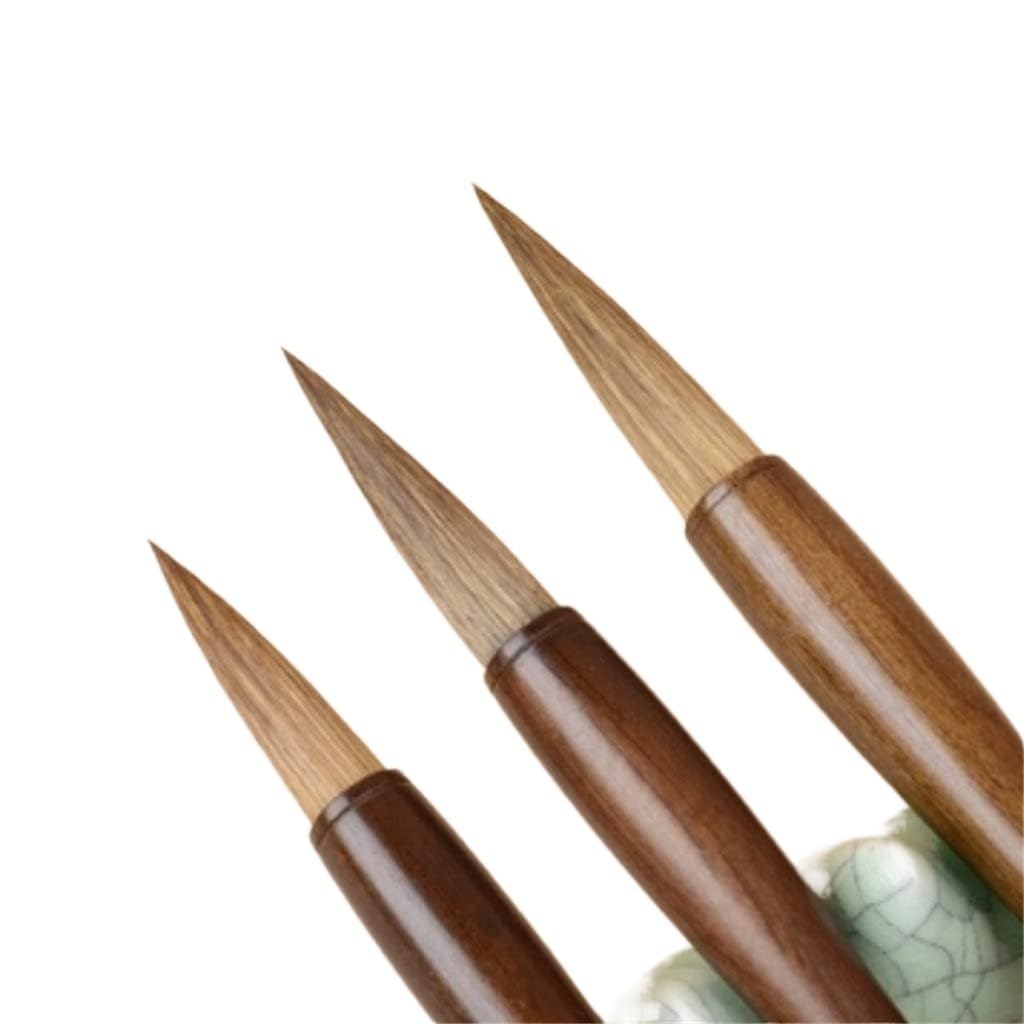 Chinese Calligraphy Drawing Brush, Chinese Calligraphy Brush Set Weasel Hair Regular Script 3 Pieces