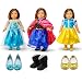 Oct17 Fits Compatible with American Girl 18" Princess Dress 18 Inch Doll Clothes Accessories Costume Outfit 3 Sets