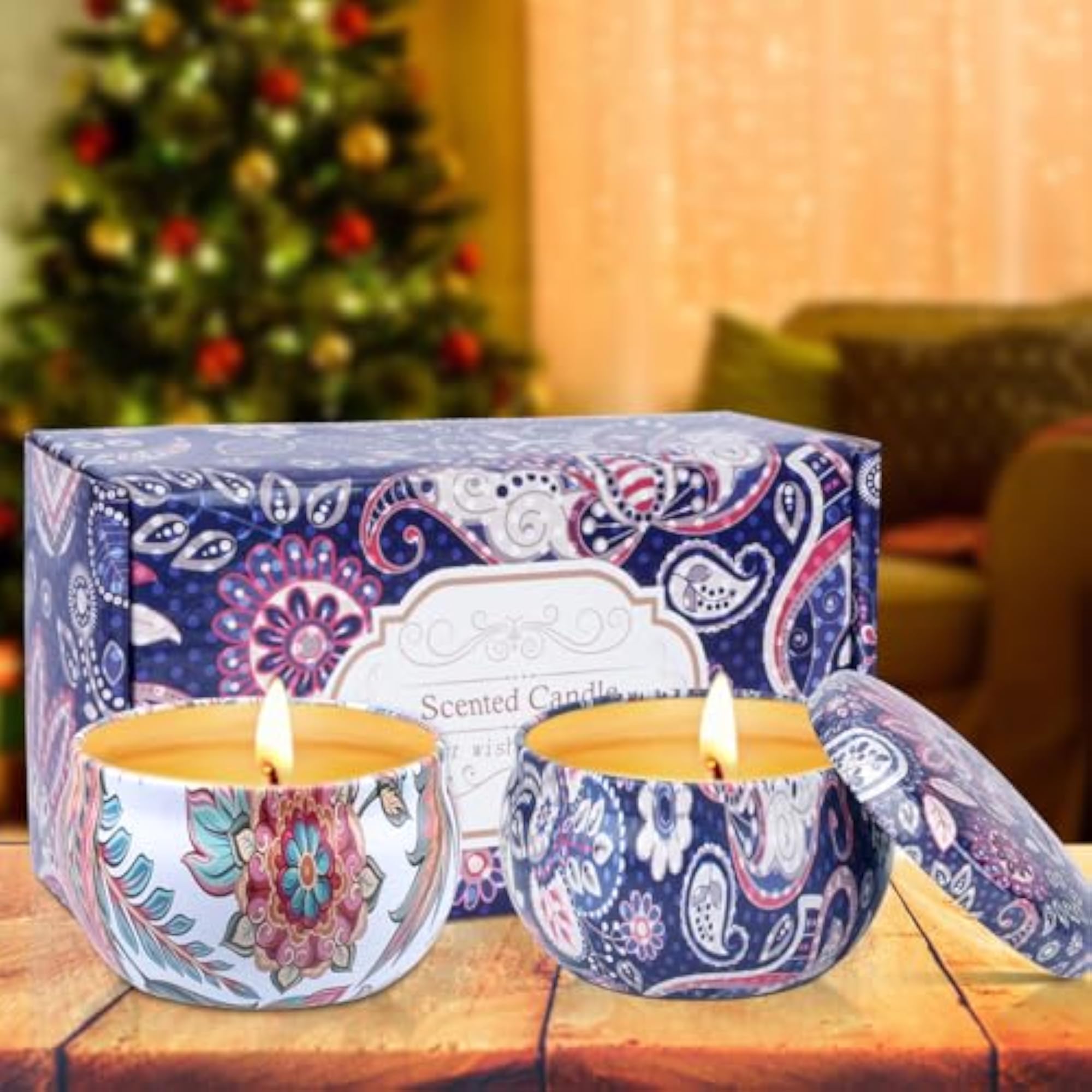 Scented Candle Gift Set for Women, 2 Pack Aromatherapy