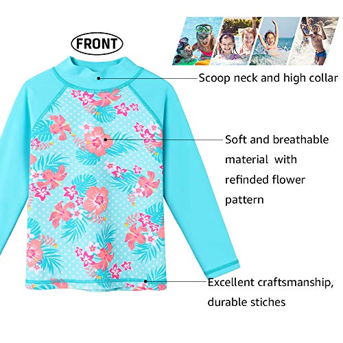BAOHULU Girl's Two-Piece Long Sleeve Swimsuits UPF50+ Rash Guard Kids Bathing Suit3