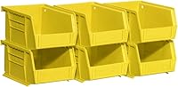 Akro-Mils 30210 AkroBins Stackable Plastic Storage Bins 5-3/8x4-1/8x3 Yellow 6-Pack - Garage Pantry Craft Organizer