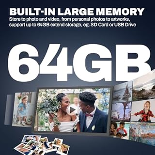 FRAMEO 21.5 Inch Touchscreen Large Digital Photo Frame, 1920x1080 WiFi Digital Picture Frame 64GB, Security Share Photo/Video via APPs, Email, USB/Mirco SD, Easy Set Up, Gifts for Mom