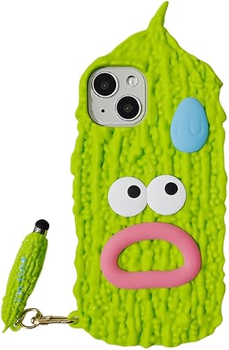 Funda Kawaii compatible con iPhone 13 Pro Max, bonita funda de silicona suave 3D a prueba de golpes con lápiz capacitivo de pera, bálsamo y pera de