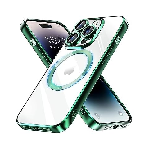 Intermerge for iPhone 14 Pro Max Case,Compatible with MagSafe Wireless Charging,Shockproof Military-Grade Protection, Yellowing Resistant,6.7-Inch,Palegreen Cover