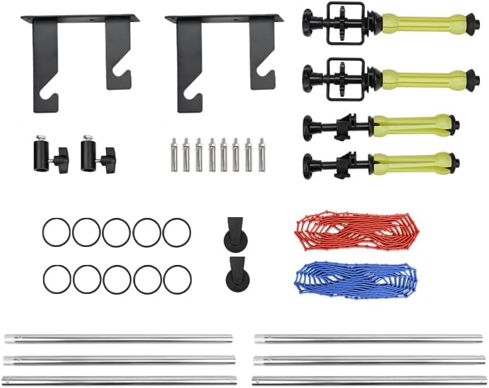 photography backdrop roller support system, 2 rollers, 120-inch stainless steel crossbars, wall/celing/light stand backdrop mount, background support