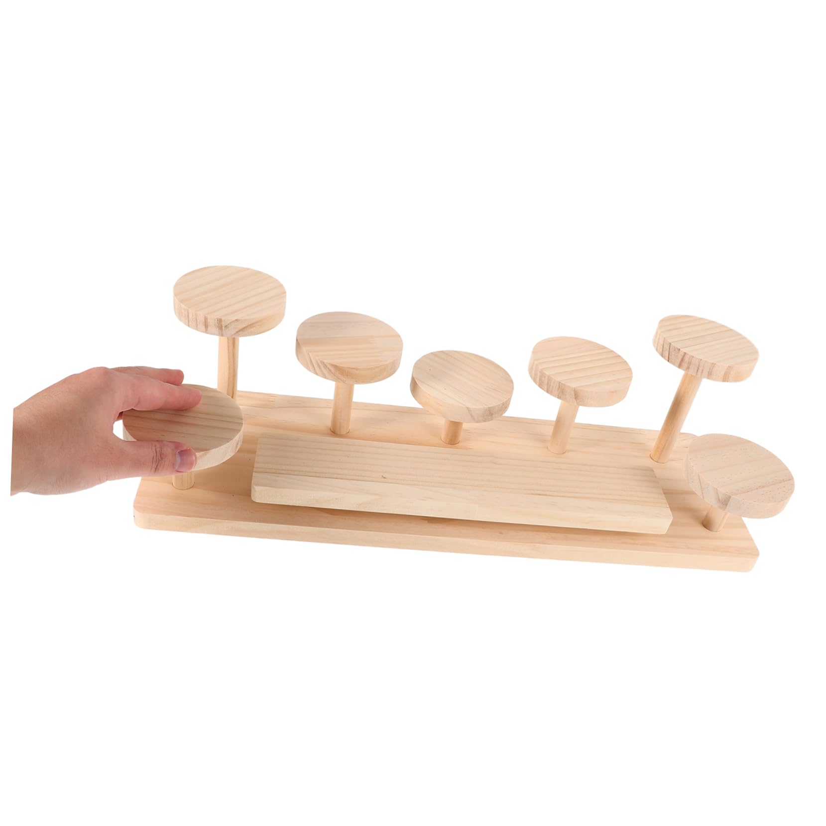 Expositor de Madera Beige para Perfumes y Plantas de Escritorio