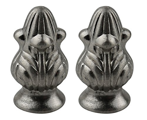 Image of Urbanest Set of 2 Rothwell Lamp Finial, 1 5 /16-inch Tall, Brushed Nickel