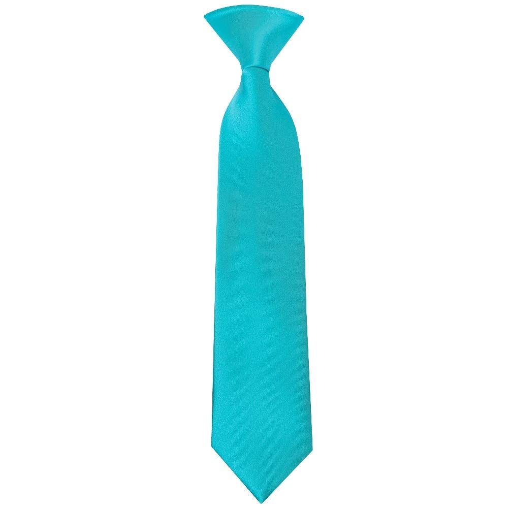 NEW BOYS PRE-TIED TIES. SATIN PLAIN COLOURED CHILDRENS BOYS TIES. ELASTICATED. 22 COLOURS AVAILABLE. HANDMADE. WEDDING, SCHOOL, FASHION (TURQUOISE)
