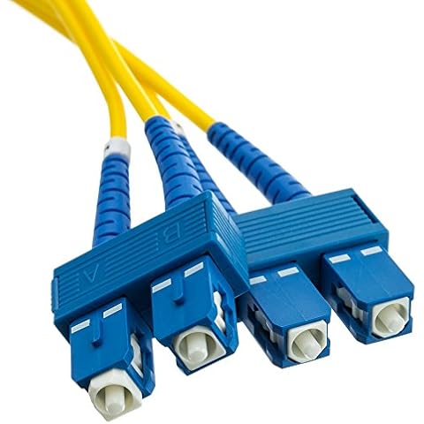 CableWholesale scsc-01203 3 M SC SC Fibre Optic Cable - SC FIBER OPTIC CABLE (SC, Yellow, 9) 125 µm, Yellow, Male/Male Cover