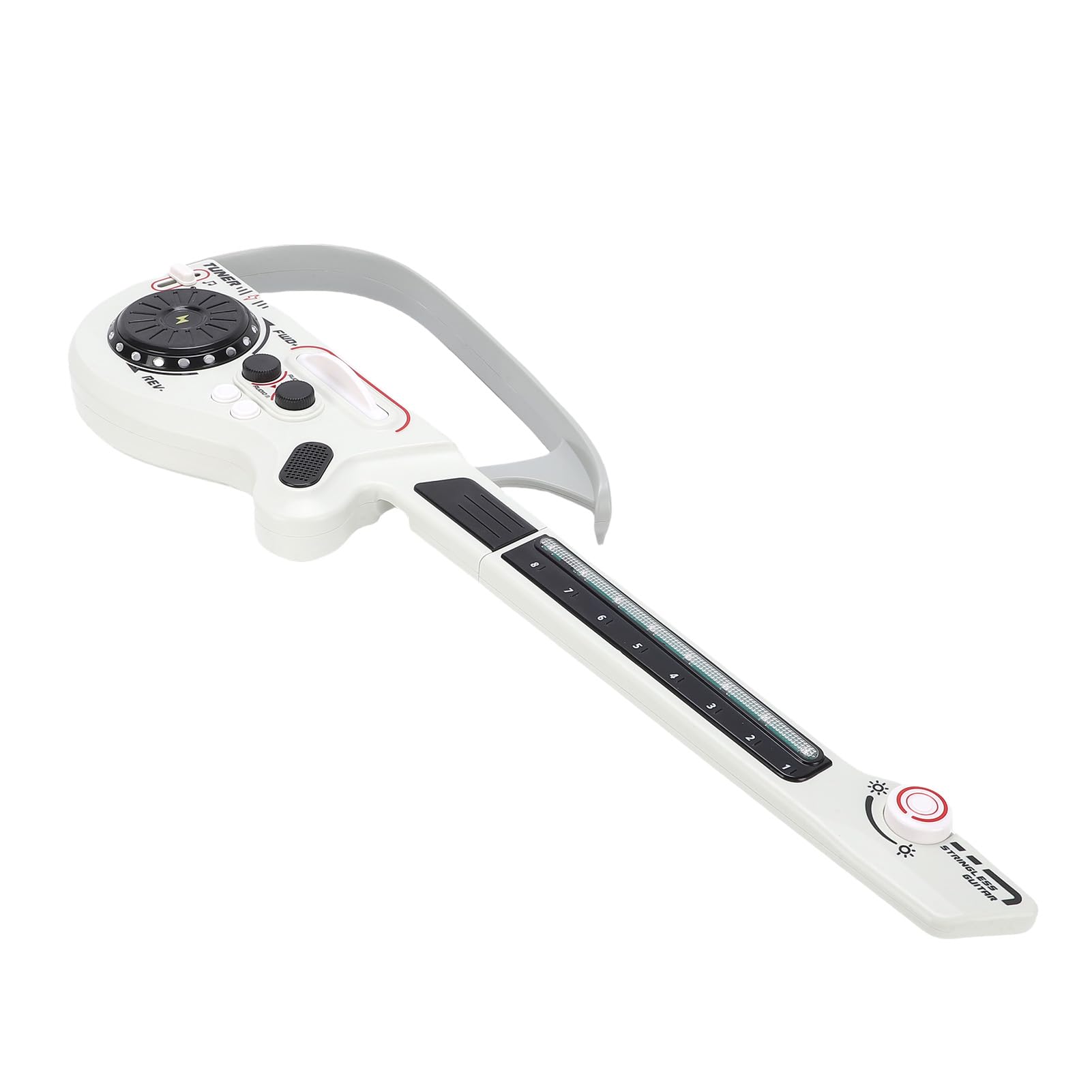EMUKOEP Giocattolo Musicale per Chitarra Elettrica per Bambini con Design Senza Corde e Batteria Integrata per la Ricreazione (Grigio)