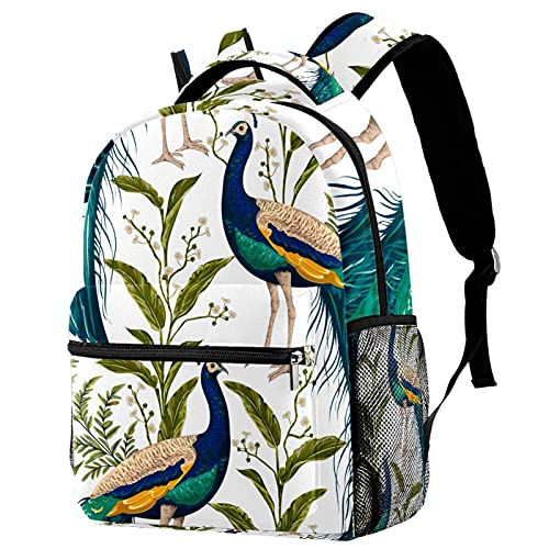 Sac à dos paon vert durable contre le mal de dos des jeunes