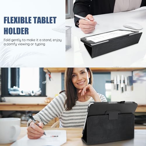 Slim Leather Case for Samsung Galaxy Tab S4 10.5 Inch 2018 (SM-T830 T835 T837), Multi-Angle Stand Full-Protective Tablet Cover Book Case with Stylus Pen,Screen Film (Black) - Image 5