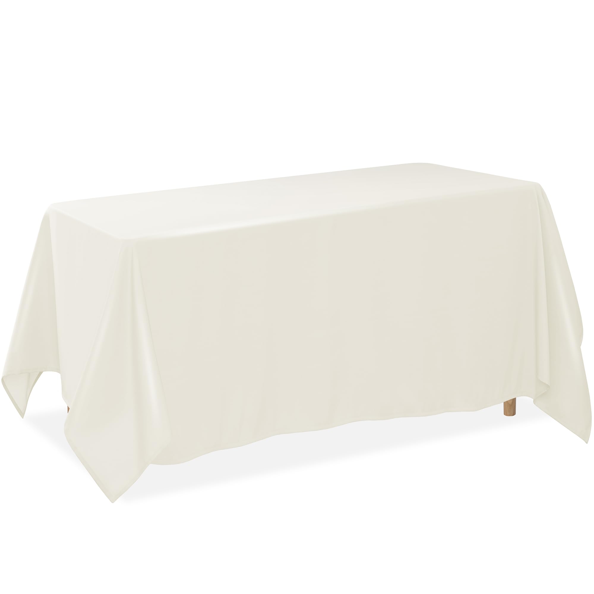 Lann's Linens 20 Pack 90 x 156 Inch Rectangular Tablecloth, Washable Polyester Fabric Table Cloth for Dining Tables, Restaurants, Weddings - Ivory