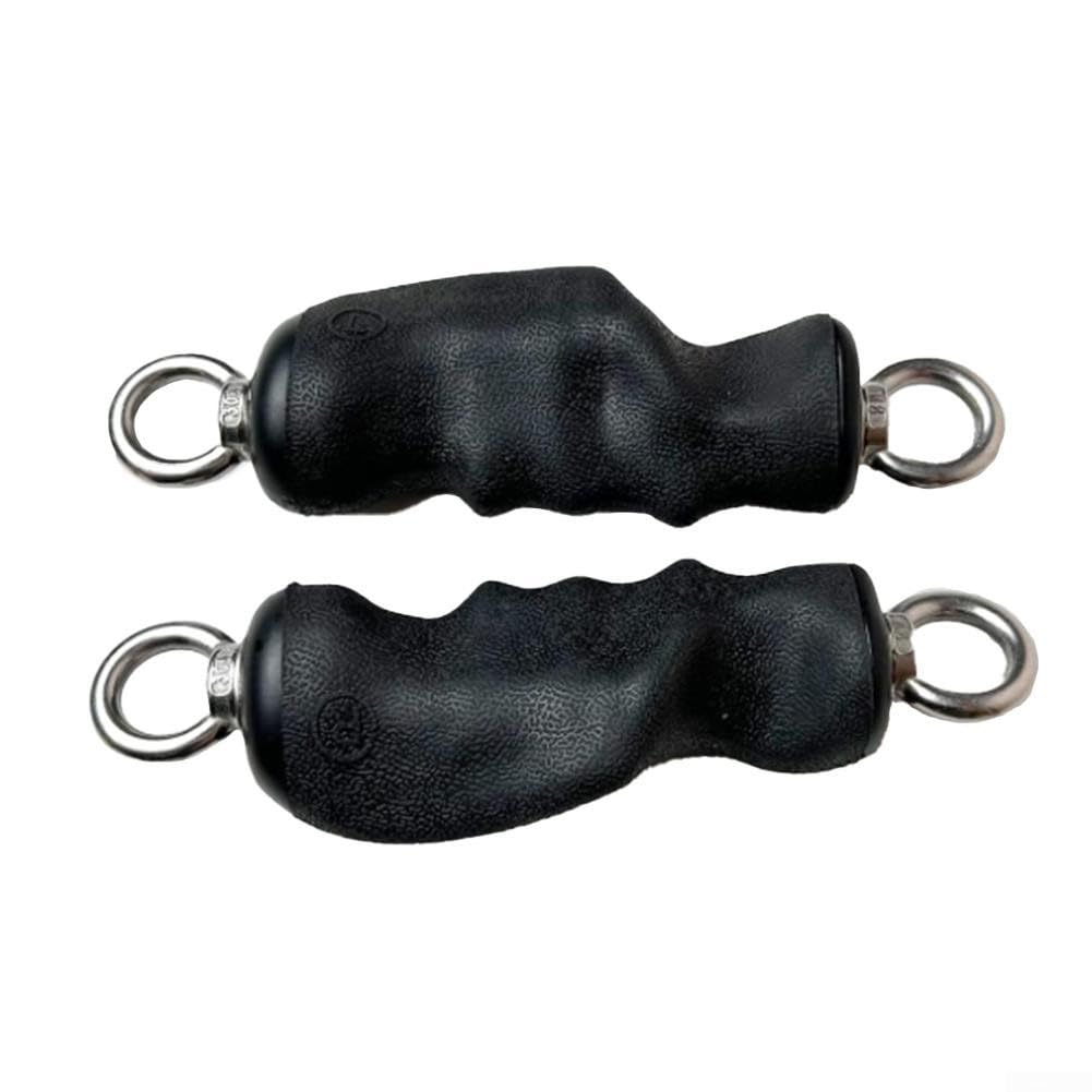 Asas de cable de gimnasio, 2 piezas de acero para tríceps, agarre suave para máquina de cable, pecho, brazos, ejercicios de espalda, color negro