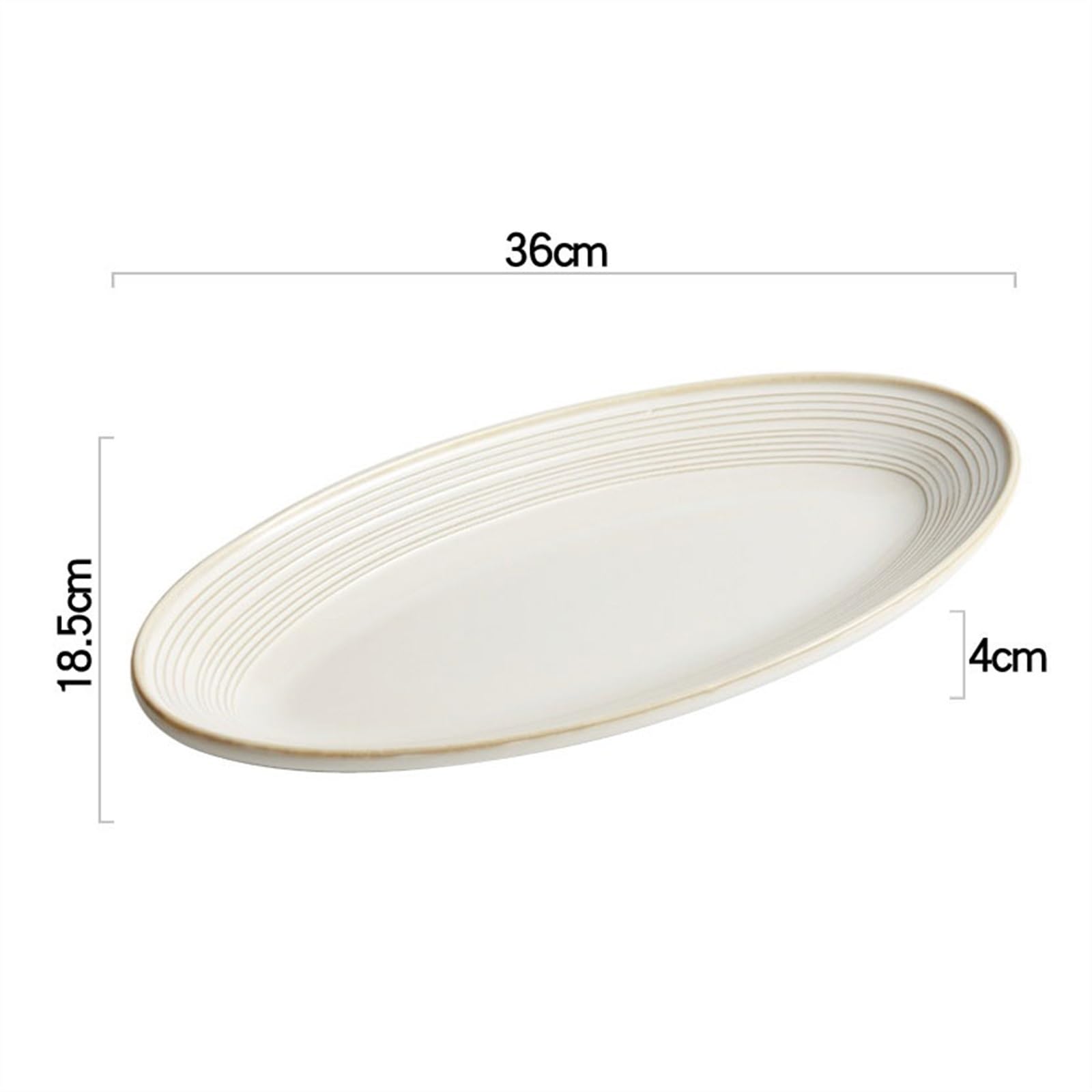 zastawa stołowa 26cm/31cm/36cm Ryba gotowana na parze do użytku domowego Duży talerz Odporny na wysokie temperatury talerz obiadowy Prosta owalna zastawa stołowa zestaw zastawy stołowej(36cm)