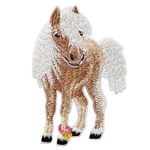 Mono Quick 14618 Écusson thermocollant Motif cheval poney Blanc/marron