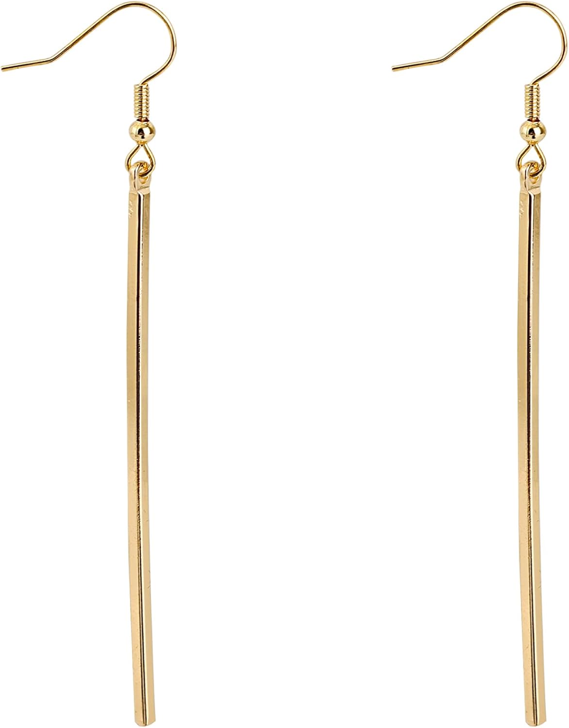 Long Bar Dangle Earrings for Women, Gold Plating Minimal Vertical Drop Earrings Dainty Geometric Statement Jewelry for Wedding & Party