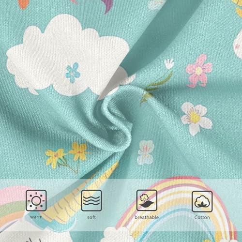 Toddler Briefs, Cute Cartoon Unicorn Green Cotton Girls Underwear, 2–8 Years3