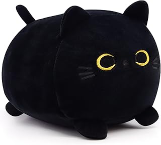 Black Cat Plush Black Cat Stuffed Animals Plush Toy, Kawaii Black Cat Pillow Plush Cat Plushie Stuffed Black Cat Toys, Cute Small Stuffed Animal Cat for Kids Birthday Home Decoration