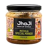 JhaJi - Taste of Mithila Mithila Special Mango Pickle | Bihari Style Aam Ka Achaar | Homemade, Sun-Dried, Tangy & Salty | Tangy And Spicy | Masaledaar & Khatta | 250G Plastic Jar