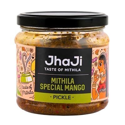 JhaJi - Taste of Mithila Mithila Special Mango Pickle | Bihari Style Aam Ka Achaar | Homemade, Sun-Dried, Tangy & Salty 