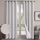 Rose Home Fashion Linen Blackout Curtains, Set of 2 Panels Room Darkening Curtains Grommet Curtains Drapes for Bedroom/Living Room 84 inch Length - (50W by 84L, Beige)