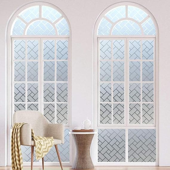 Image of WISDOM Window Glass Frosted Film Sticker for Home /Office Decorative Film 16x200 Rechtangle