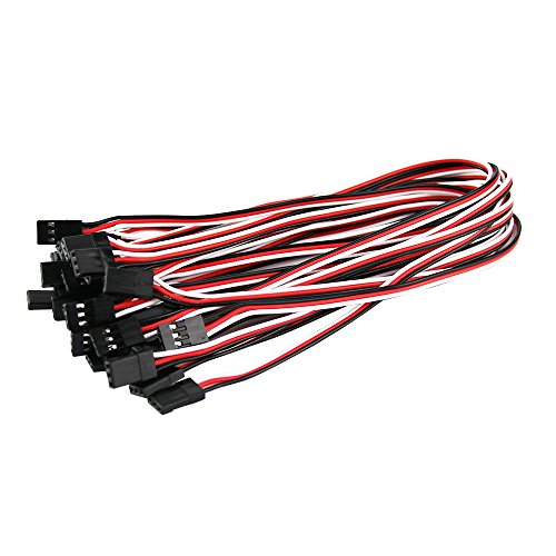 OliYin 20pcs 26awg 11.81in 30cm 300mm Servo Extension Lead Wiring Cable Male to Male KK MK MWC...