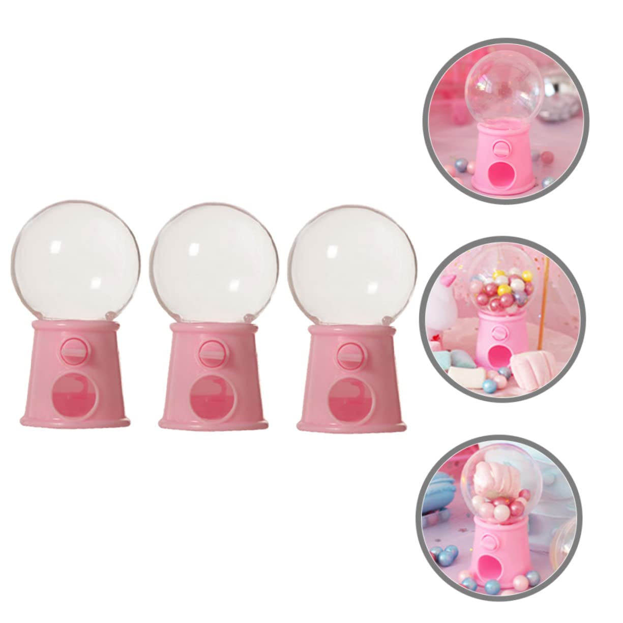 VALICLUD 3Pcs Mini Gumball Machines Candy Dispenser with Money Bank Candy Catching Box for Boys and Fun Present for Interactive Playtime and Savings