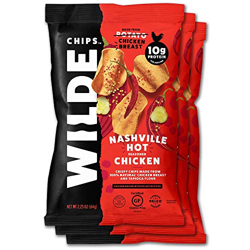 Nashville Hot Chicken Chips by Wilde Chips, Thin and Crispy, High Protein, Keto, Made with Real Chic - //coolthings.us