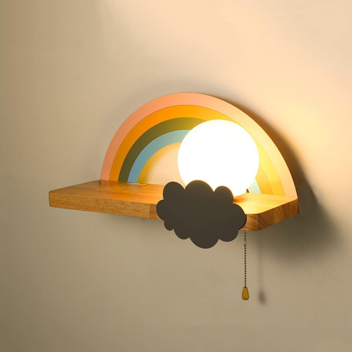 Applique murale en bois nuage pour rassurer les enfants qui ont peur du noir