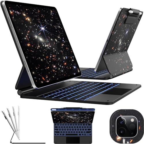 Image of typecase Edge for iPad Air 13 (M3 /M2) & Pro 12.9 (6th /5th /4th /3rd Gen) with 11-Color Backlit & Precision Multi-Touch Trackpad, Magic Floating Keyboard (NOT FIT to Pro 13 (M5 /M4) - James Orange'26