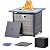 ONUUNPY Propane Fire Pit Table 28inch - 50,000 BTU Outdoor Gas Fire Pit with Lid & Glass Rocks - Perfect for Patio, Deck, Backyard?CSA Certified Fire Table ?OceanVein Tabletop?