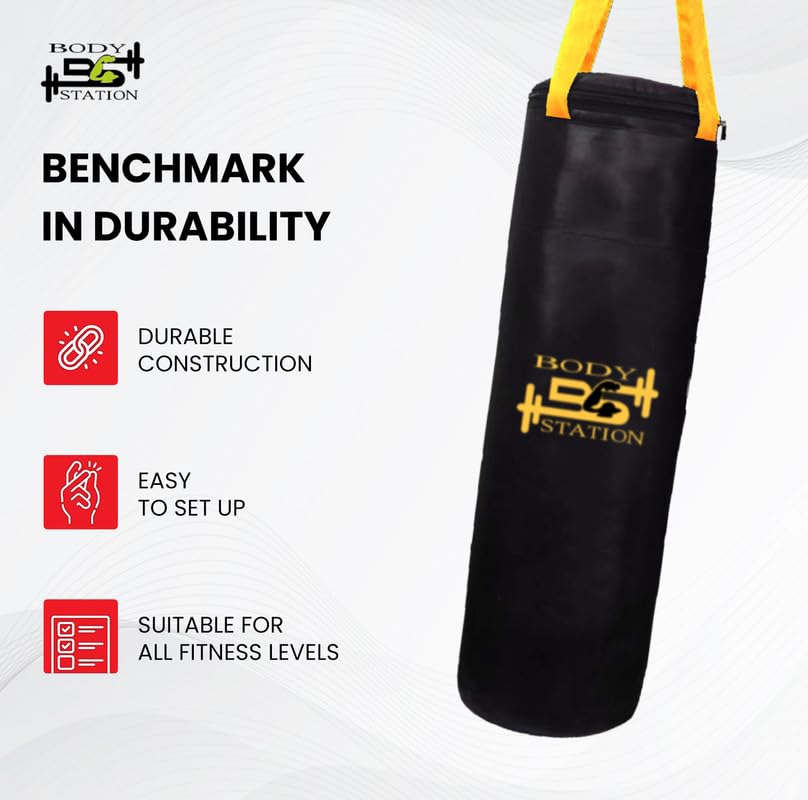 Image of SRF Heavy-Duty 3-Layer of PU Leather Punching Bag Durable Design with Attached Free Hanging & Detachable 4 S-Hook Connectors for Workout MMA Boxing Home Gym Training Equipment