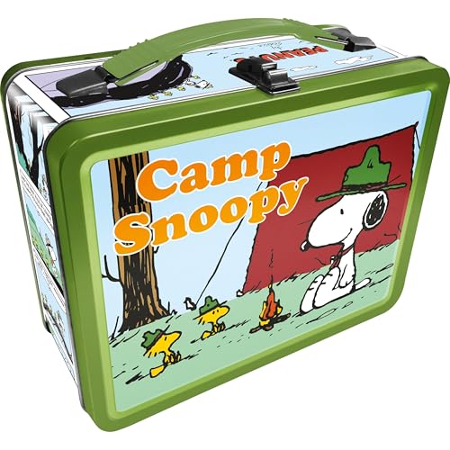 AQUARIUS Snoopy Beagle Scouts Fun Box - Sturdy Tin Storage Box with Plastic Handle & Embossed Front Cover - Officially Licensed PeanutsMerchandise & Collectible Gift