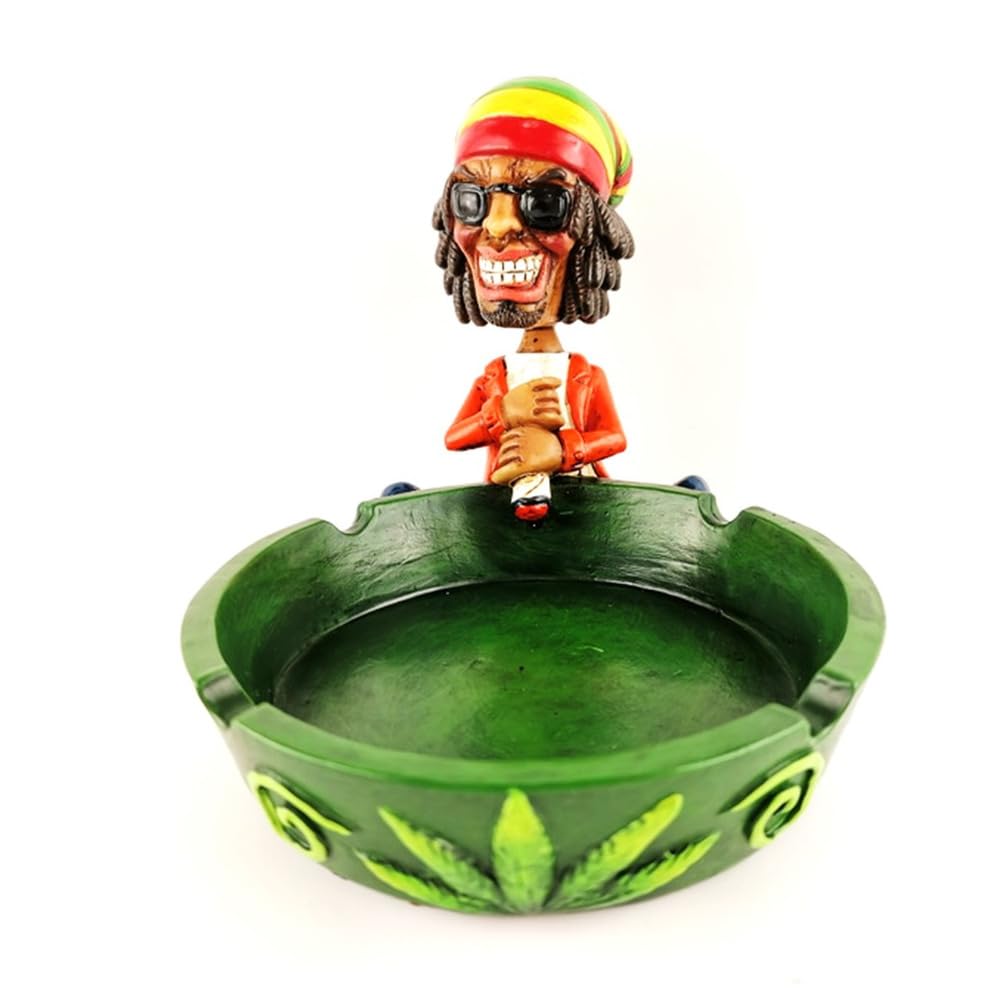 Wise Skies Funky Ashtrays Choose Your Own Skull Rasta Man Alien Resin Ash Trays Accessories (Rasta Man)