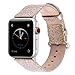 Patent Leather Apple Watch Band 42mm 44mm 40mm 38mm, Fullmosa Stella Women Fashion Bling Apple Watch Band Compatible for Apple Watch Series 5/4/3/2/1, Champaign Pink + Silver Hardware 42mm 44mm